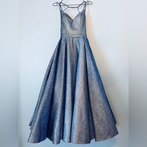 Sherri Hill Sparkling Blue Formal Dress